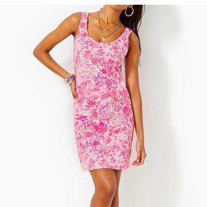 NWT Lilly Pulitzer Newberri tank dress in peony pink seaside scene